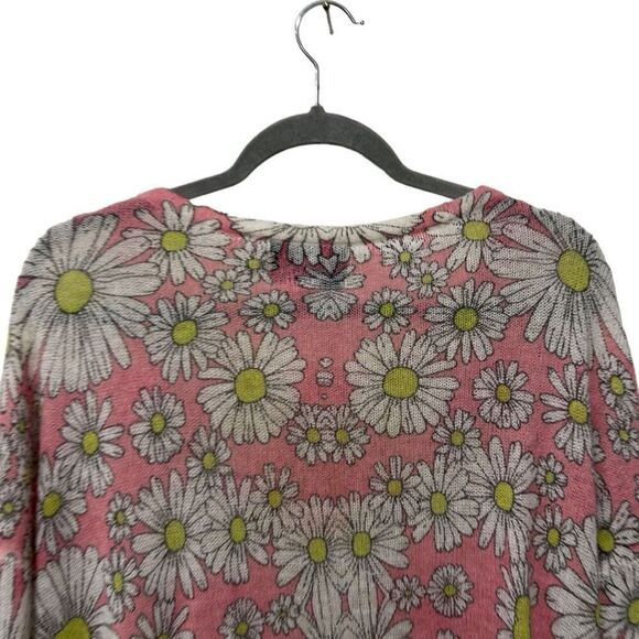 Wildfox White Label Floral Long Sleeve Pullover Sweater Pink White Size Small - Picture 4 of 9